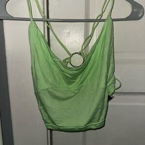 Green Open Back Tank Top